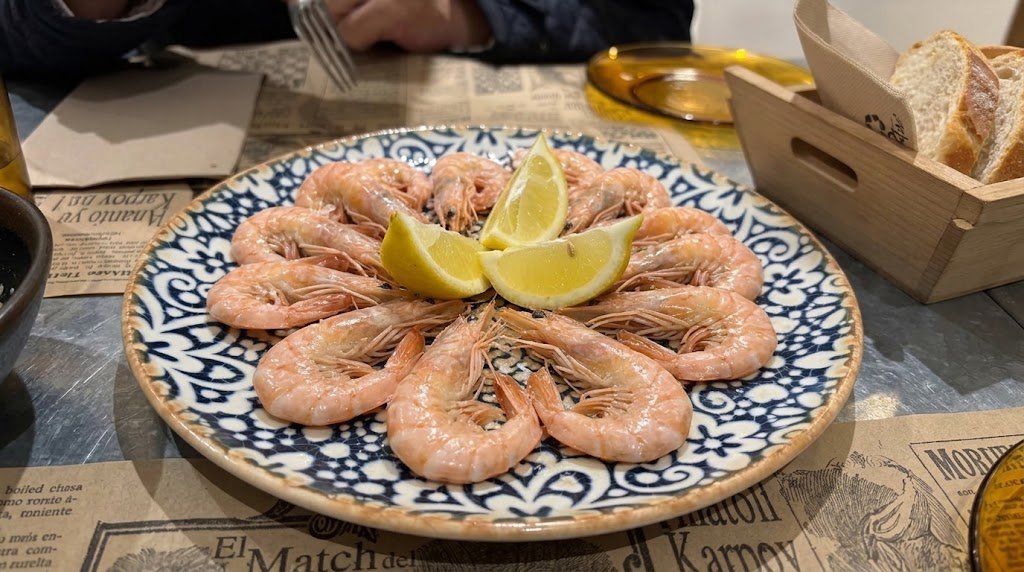 Mariscos de la carta de El Motocarro en Torremolinos