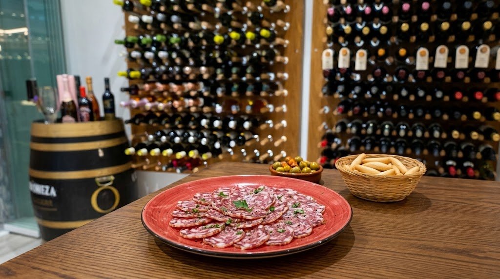 Ibéricos y quesos con salchichón de Málaga casero