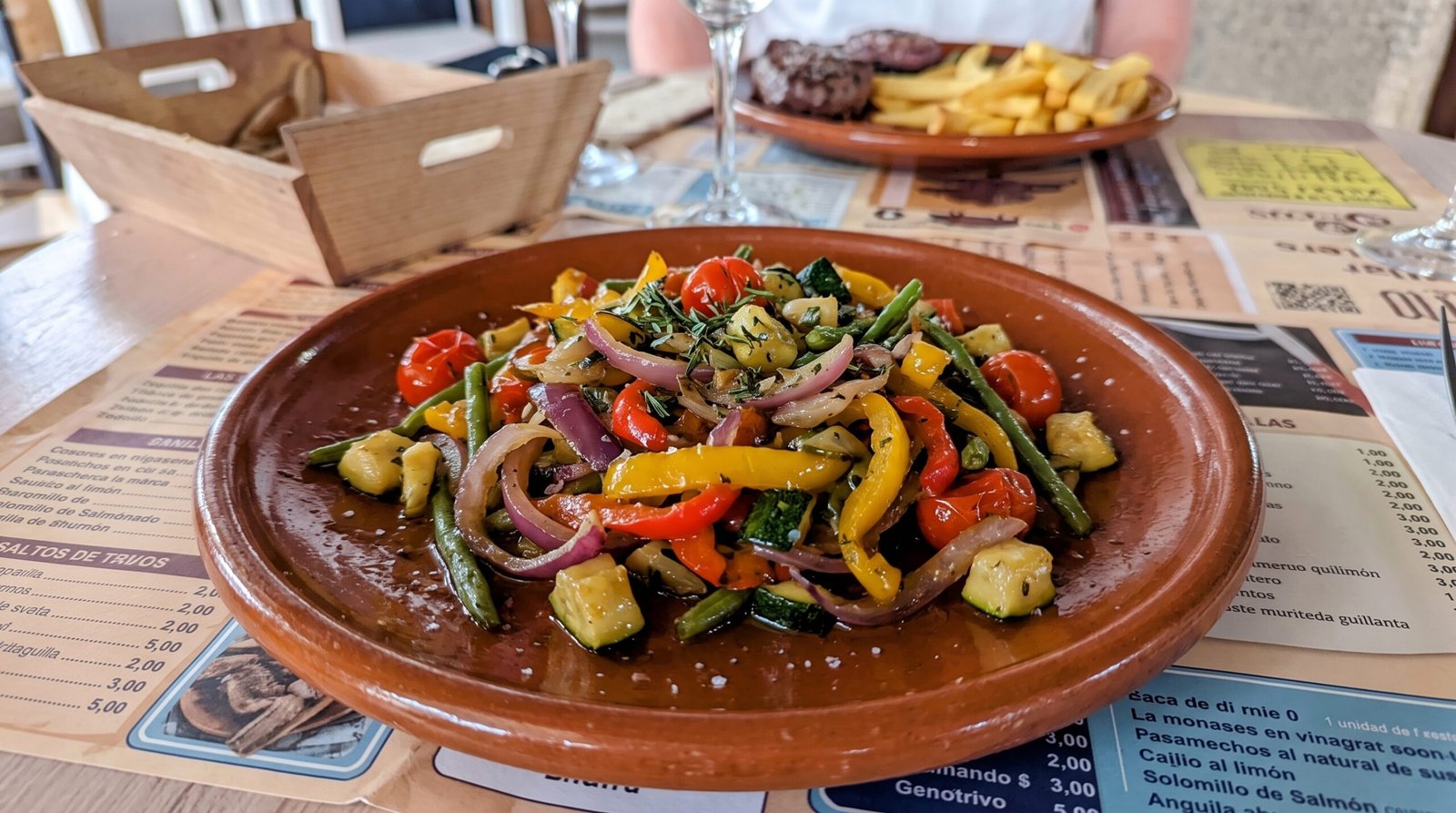 Verduras salteadas en sartén